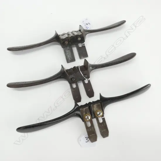 3 PRESTON LAMB TONGUE SASH ROUTER SPOKESHAVES L. 295MM