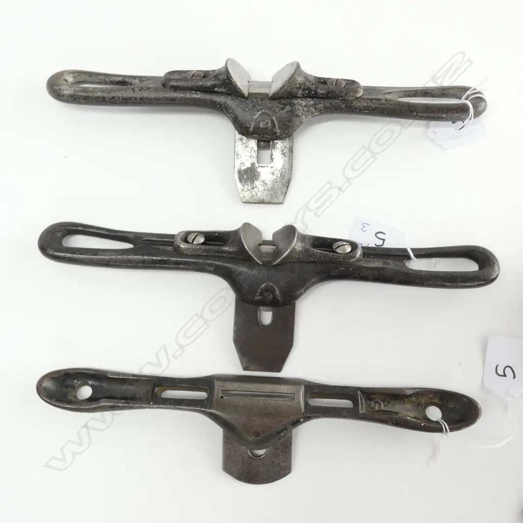 3 CAST IRON SPOKESHAVES L. 260MM Image 1++