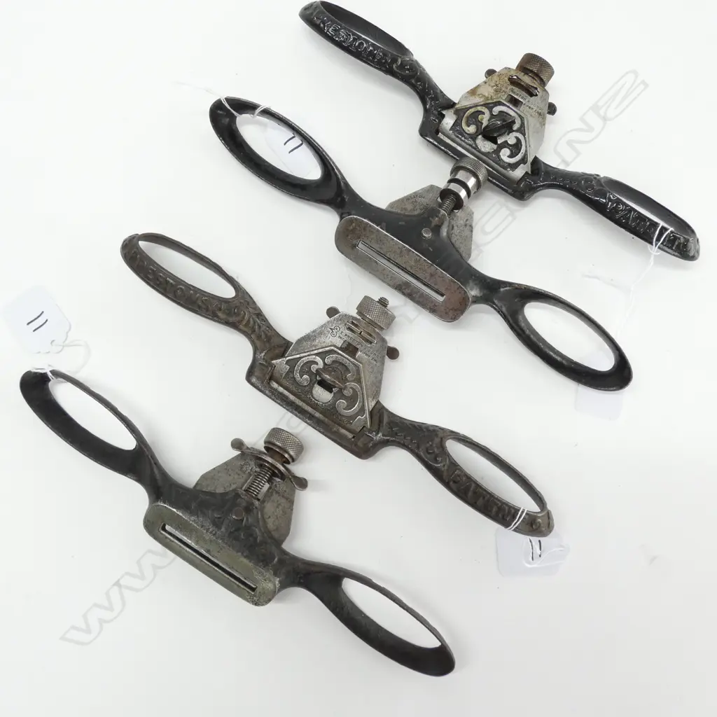 4 PRESTONS SPOKESHAVES FLAT TYPE L. 255MM  Image 1++