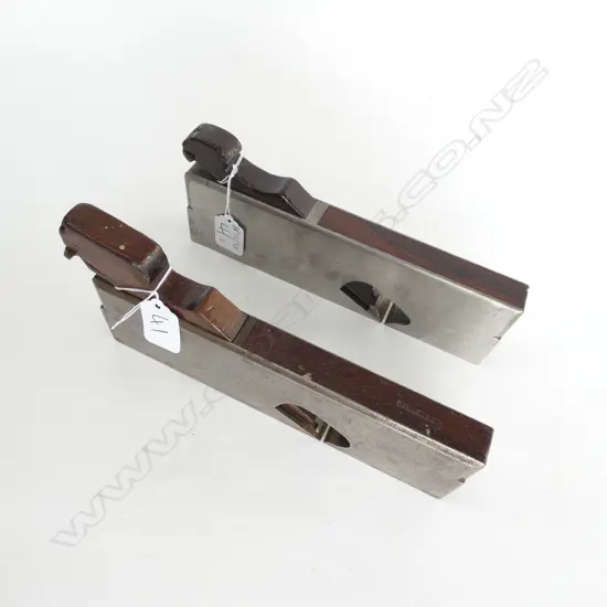 2 DOVETAILED STEEL ROSEWOOD INFILL 1'' REBATE PLANES; MATHERSON, SPIERS