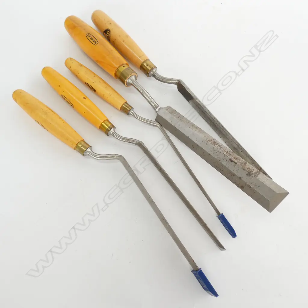 SET OF 5 MARPLES CRANK HANDLED PARRING CHISELS  Image 1++