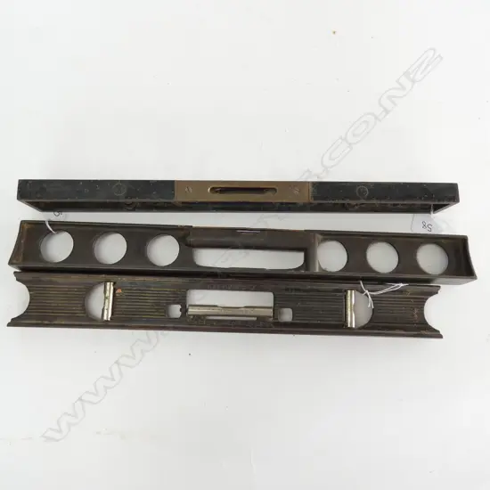 3 CAST IRON LEVELS; 1 RABONE, 2 STANLEY