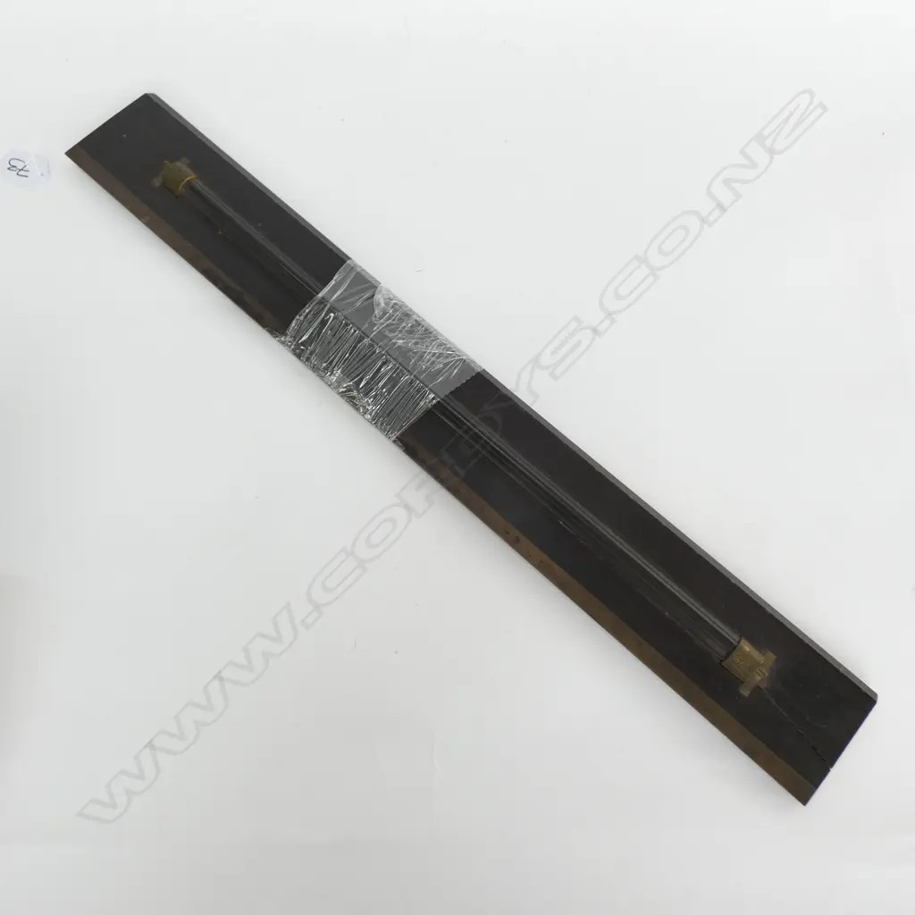 TROUGHTON & SIMMS, LOND 24” EBONY & BRASS PARALLEL ROLLER RULE Image 1++