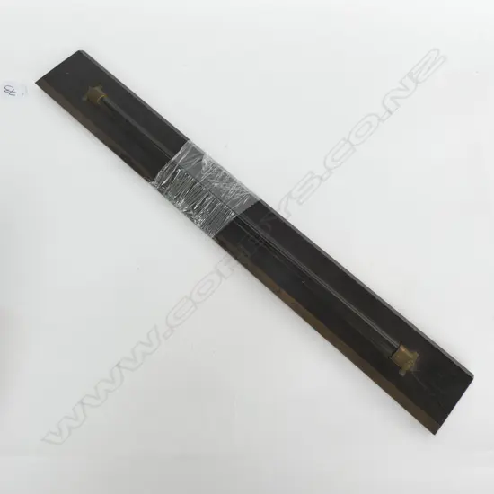 TROUGHTON & SIMMS, LOND 24” EBONY & BRASS PARALLEL ROLLER RULE