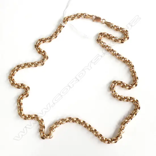 MW 9CT YELLOW GOLD BELCHER LINK CHAIN 25.38gms