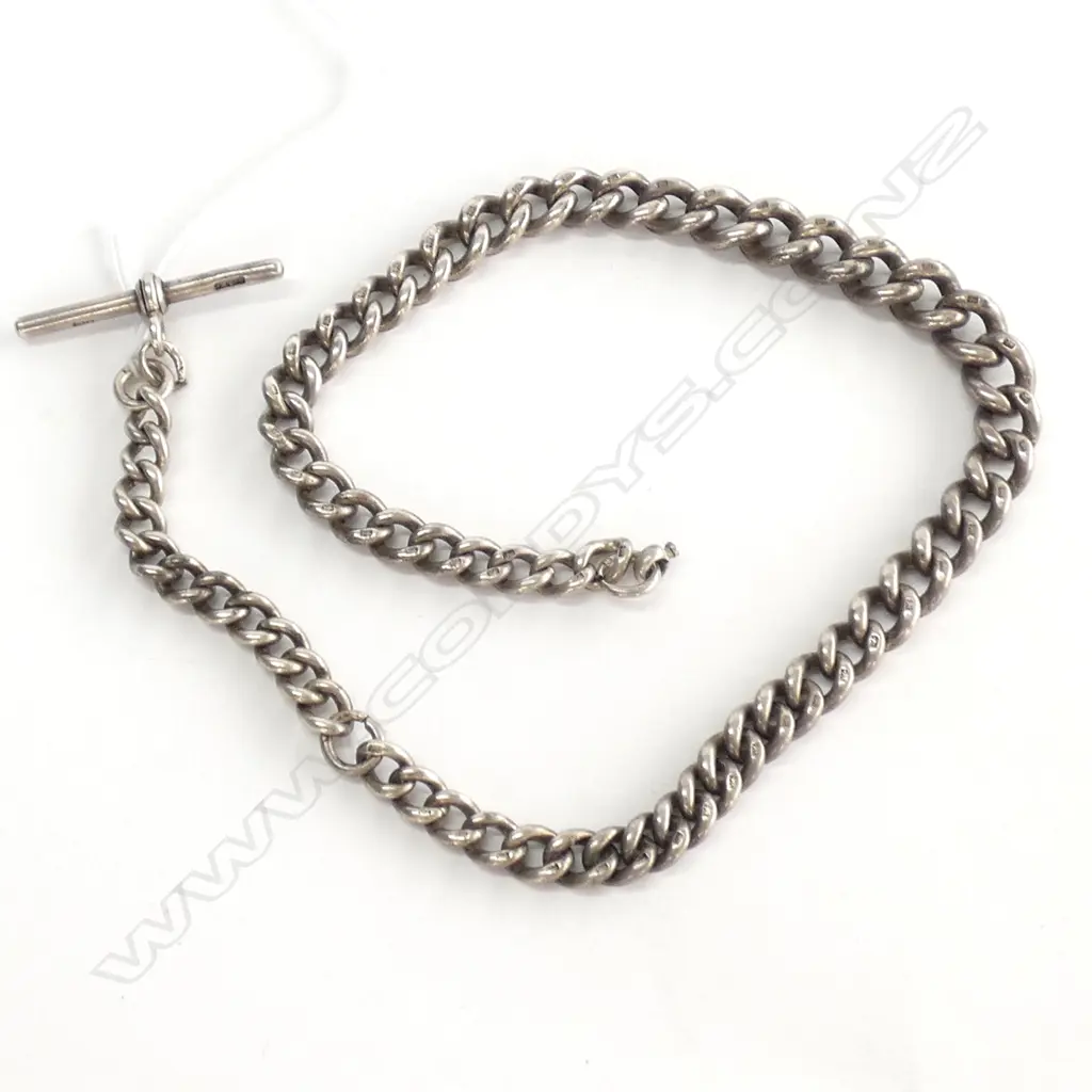 STG SILVER FOB CHAIN WITH T BAR 70 GRAMS Image 1++