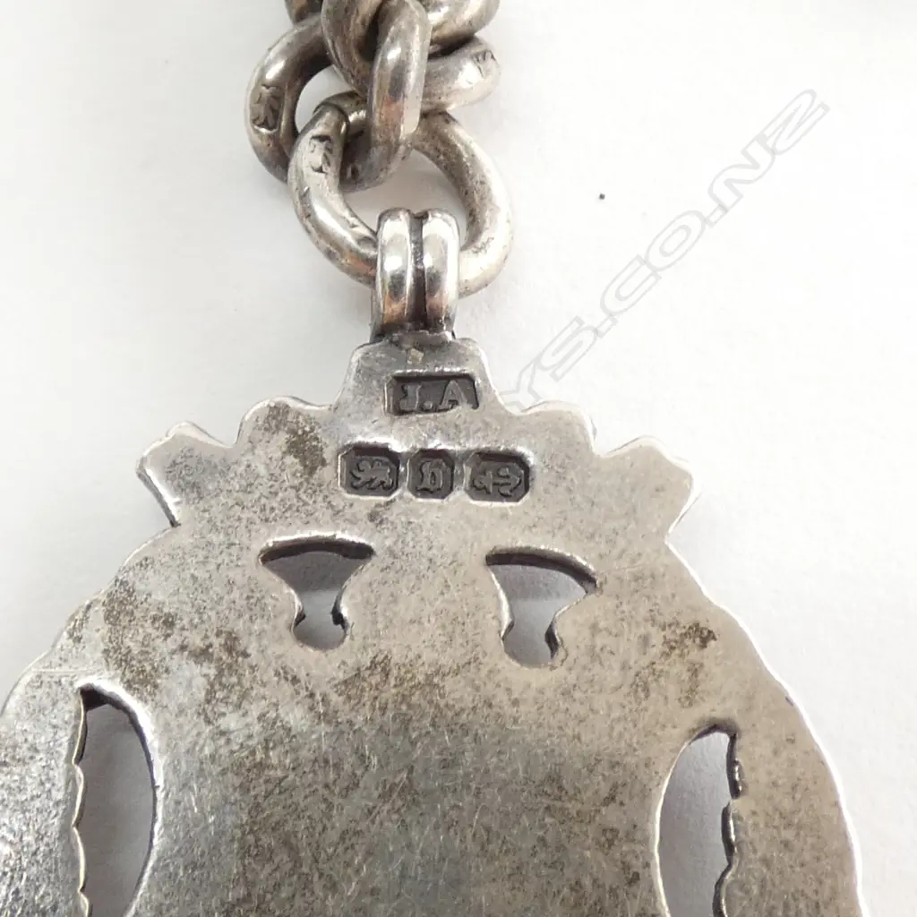 STG SILVER FOB CHAIN WITH MEDAL 65 GRAMS Image 1++