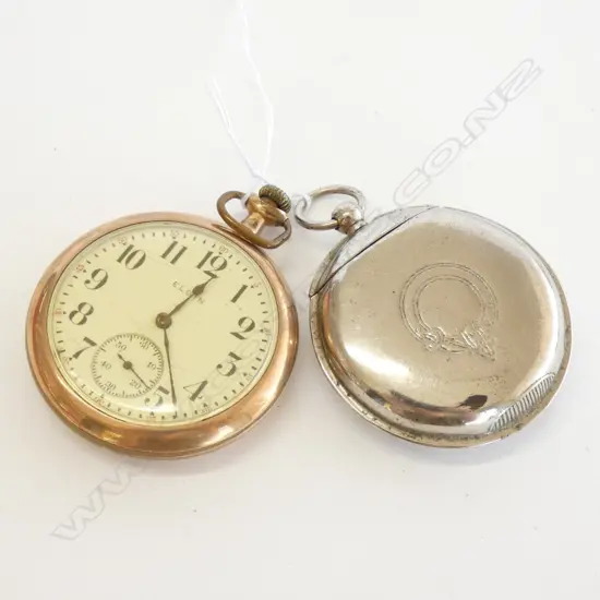 POCKET WATCH, GOLD PLATE & SILVER PLATE VESTA 