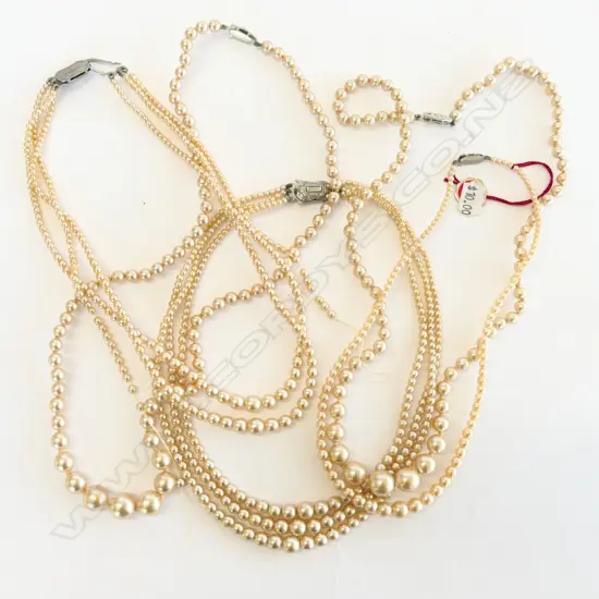 ASSORTED FAUX PEARL NECKLACES, SOME AF 