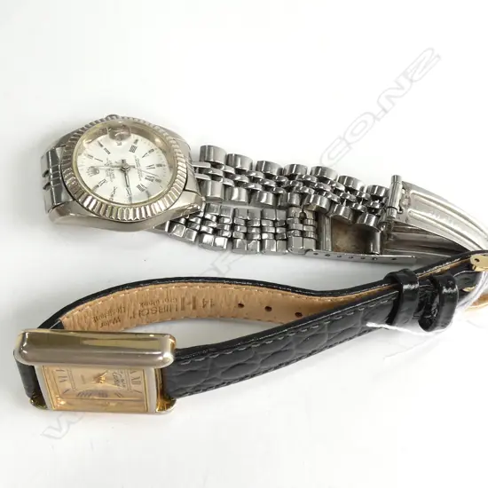 2 WATCHES; CARTIER AND ROLEX COPIES