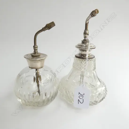 2 STG SILVER PERFUME BOTTLES