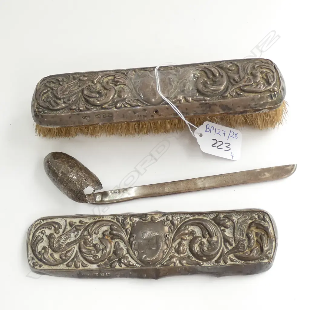 4 PCES STG SILVER FROM VANITY SET, BIRMINGHAM 1899 Image 1++