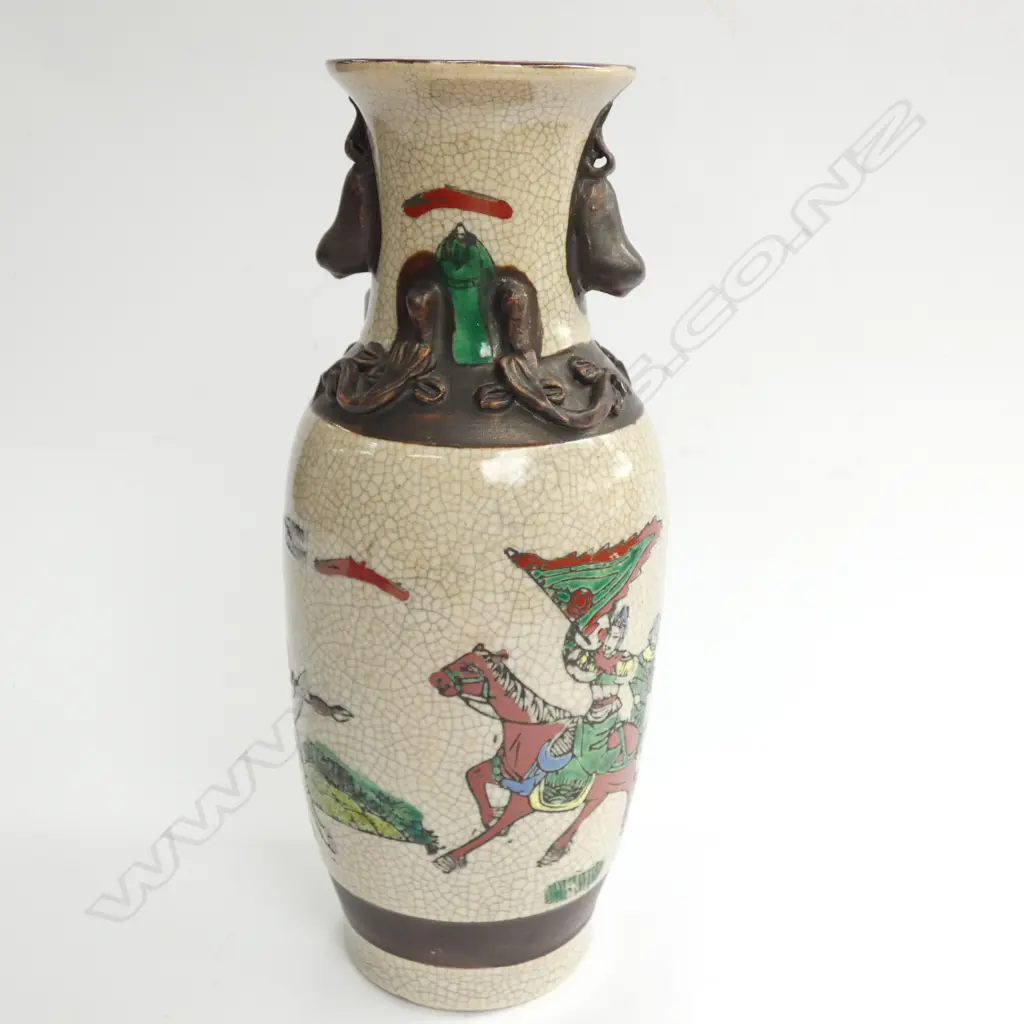 JAPANESE SATSUMA VASE CRACKLE GLAZE H.255mm Image 1++