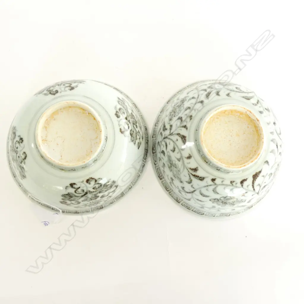 PR CHINESE PORCELAIN BOWLS DARK BLUE & WHITE Dia.150mm Image 1++