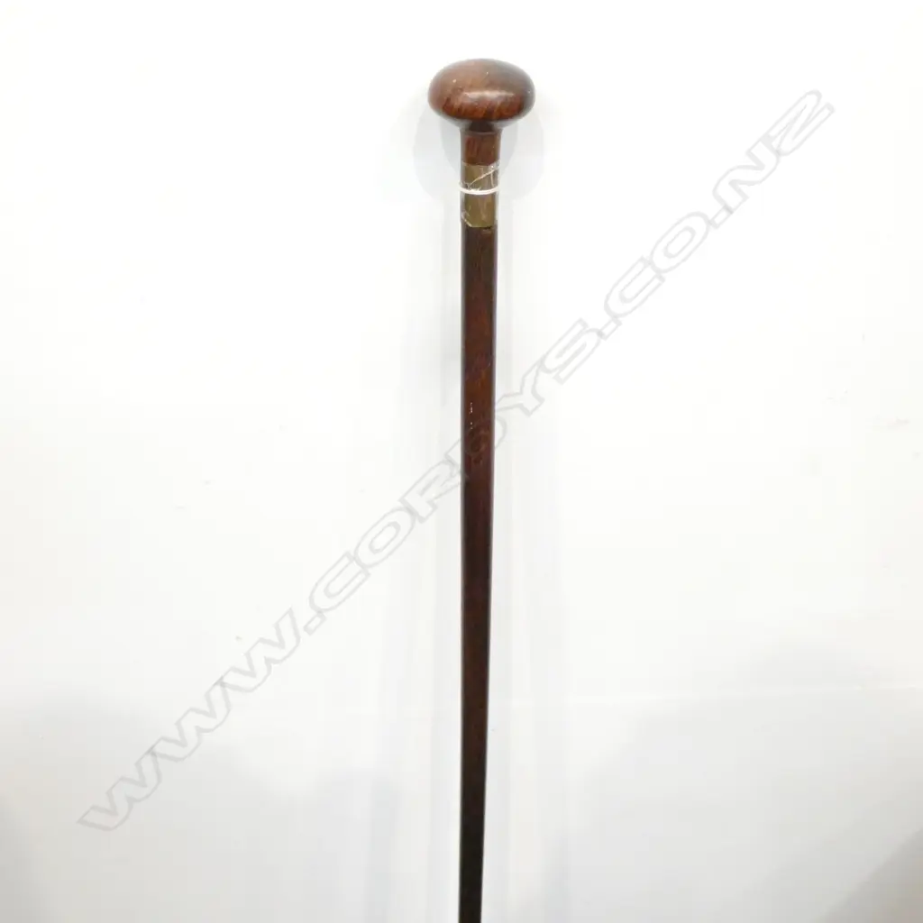 ROSEWOOD AND BRASS WALKING STICK L. 880MM Image 1++