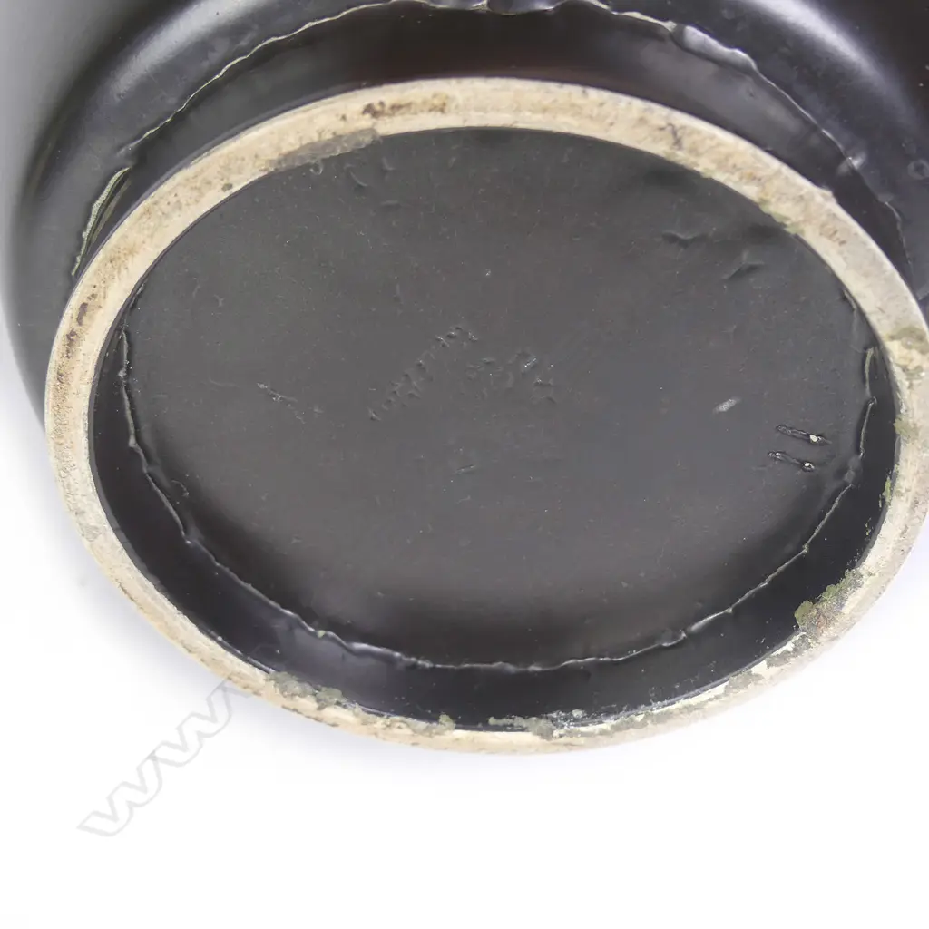 A rare black large hand potted Crown Lynn vase Image 1++