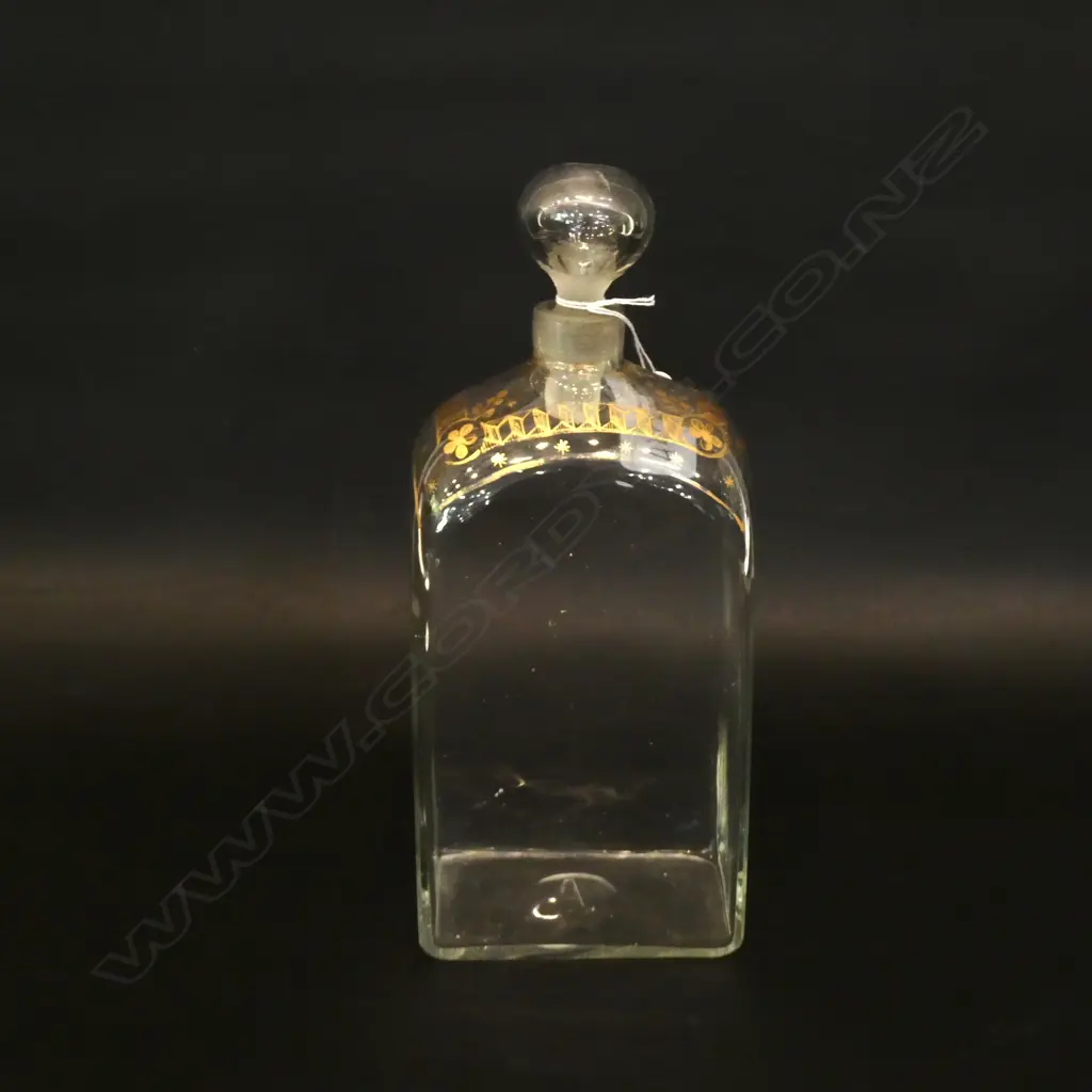 EARLY 19THC GLASS DECANTER GILDED SHOULDER... Image 1++