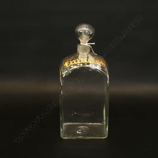 EARLY 19THC GLASS DECANTER GILDED SHOULDER...