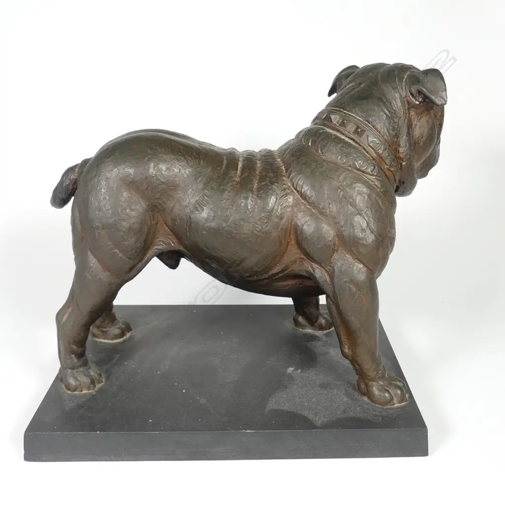 A bronze FINISHED RESIN statuette of a bulldog Image 1++