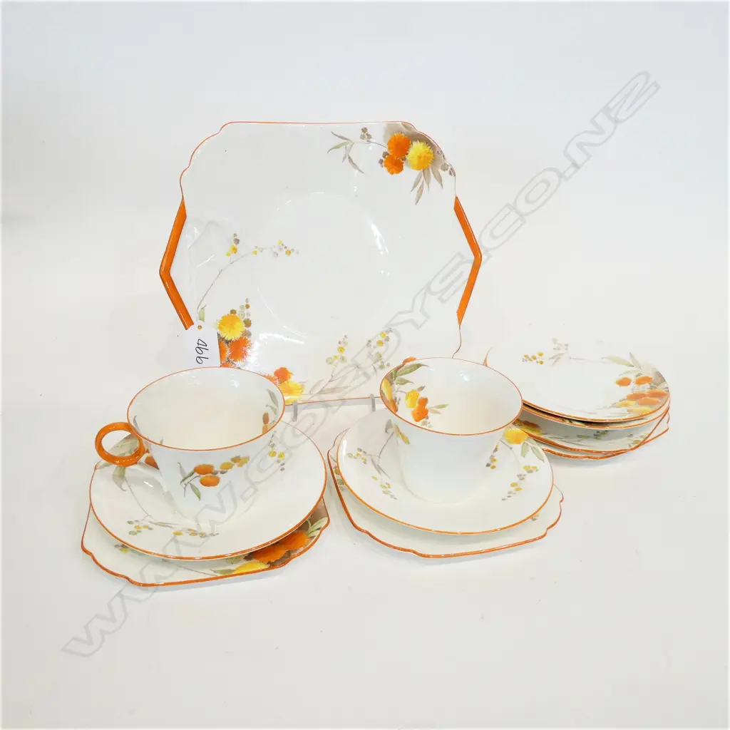 PART SHELLEY CHINA ART DECO TEA SET Image 1++