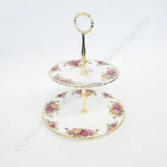 ROYAL ALBERT OCR 2 TIER CAKE STAND