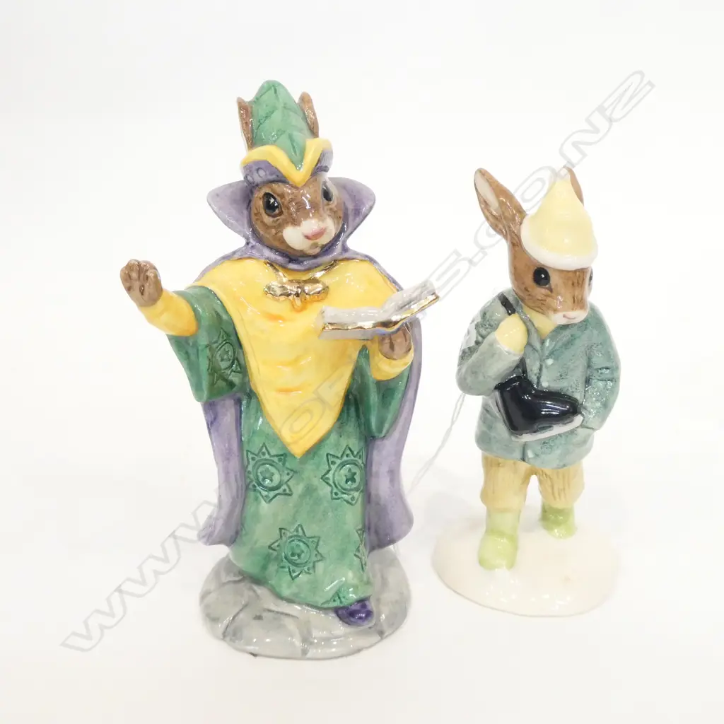 2 ROYAL DOULTON BUNNYKINS DB152 BOY SKATER; DB197 MYSTIC Image 1++