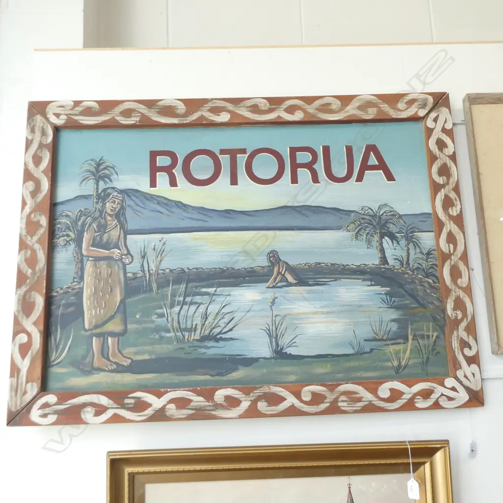 'ROTORUA' ARTWORK ACRYLIC ON BOARD 985 X 725MM Image 1++