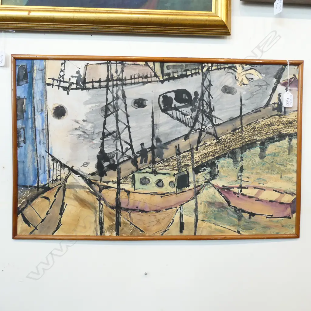 INK & W/C WHARF SCENE Image 1++