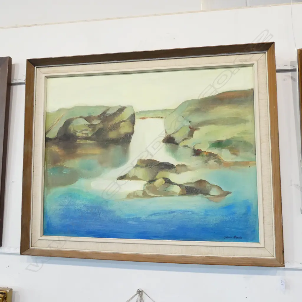 SYLVIA ROBBINS, OIL ON BOARD, ROCKS AT MATHIESON BAY Image 1++