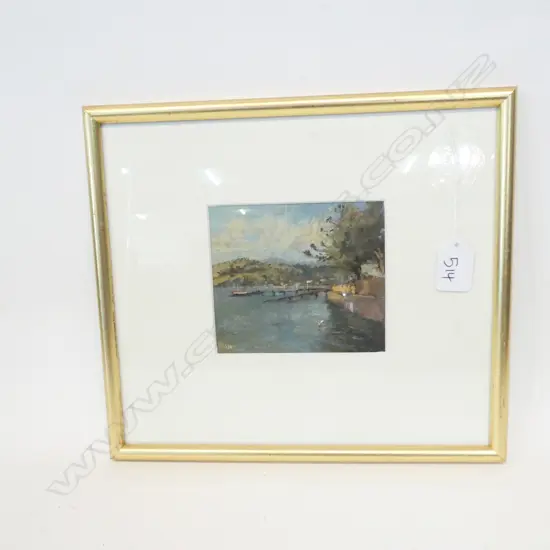 SMALL MALCOLM MASON, OIL ON CARD BOARD "ON THE FRONT AT AKAROA 1996".