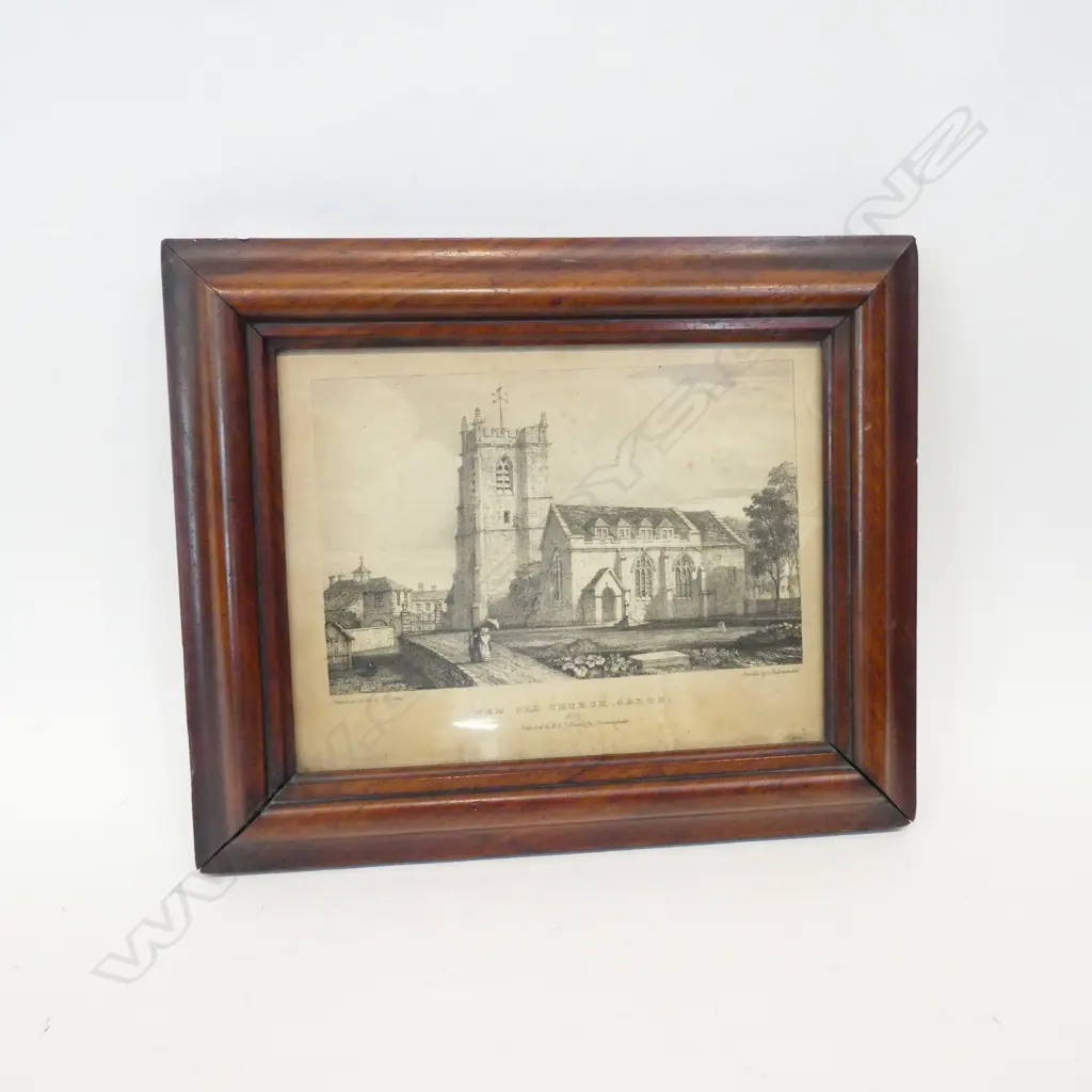 H. BURN PRINT; 'WEM OLD CHURCH, SALOP' 270 X 225MM Image 1++