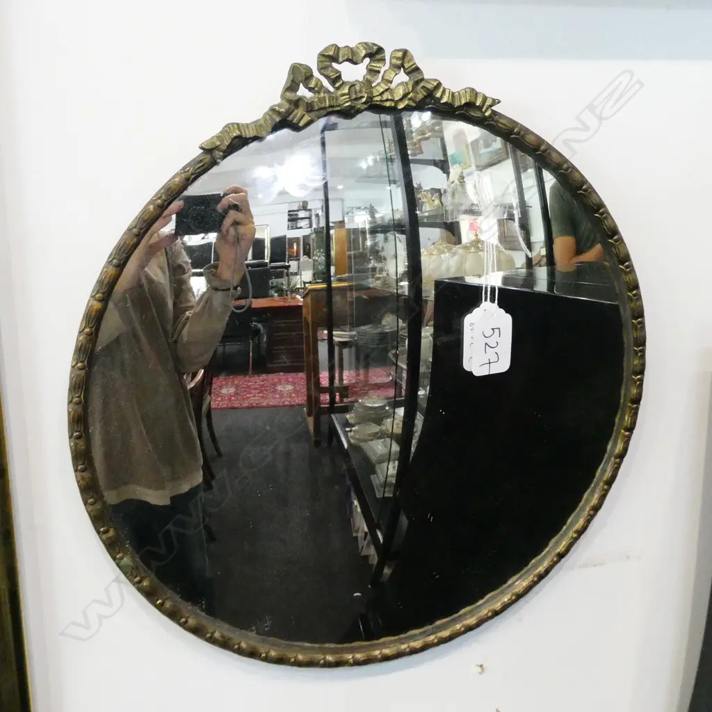 GILT METAL FRAMED CIRCULAR MIRROR Dia.310mm Image 1++