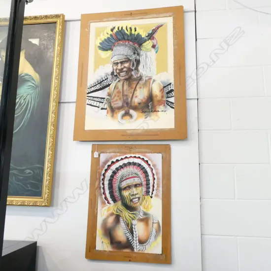 2 STEPHEN KAINE TRIBAL ARTWORKS + W/C