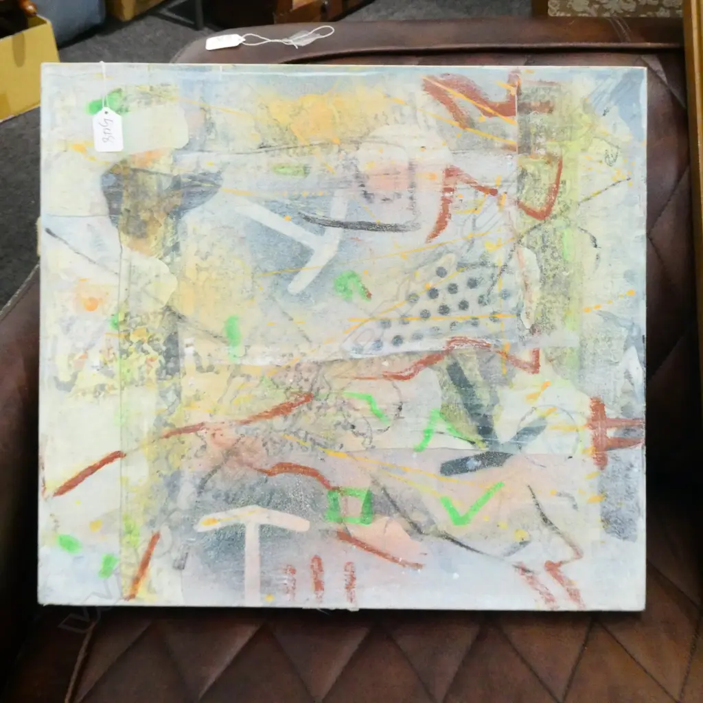 NEIL BALLY 'UNTITLED' ABSTRACT OIL ON BOARD 2003 510 X 460MM Image 1++