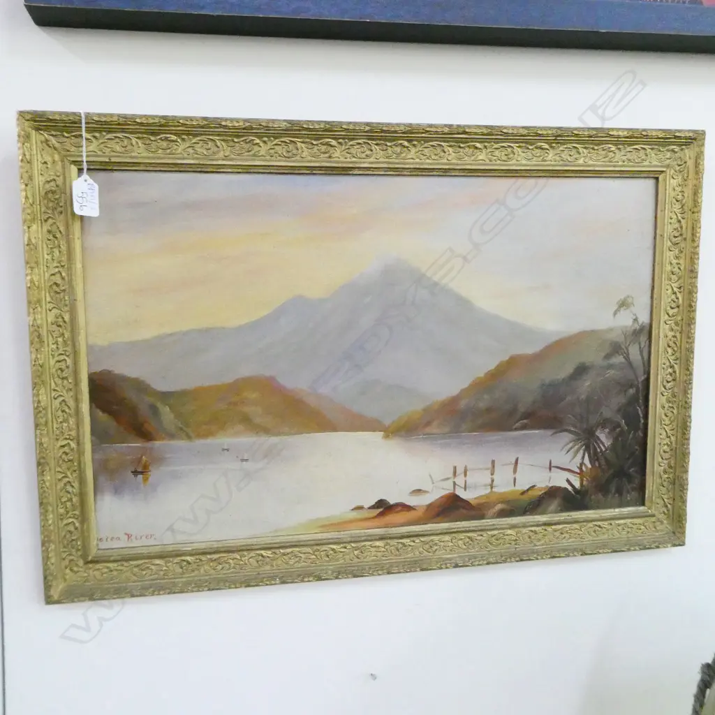 G. B. SIGNED 'PATEA RIVER' OIL ON BOARD 695 X 465MM Image 1++