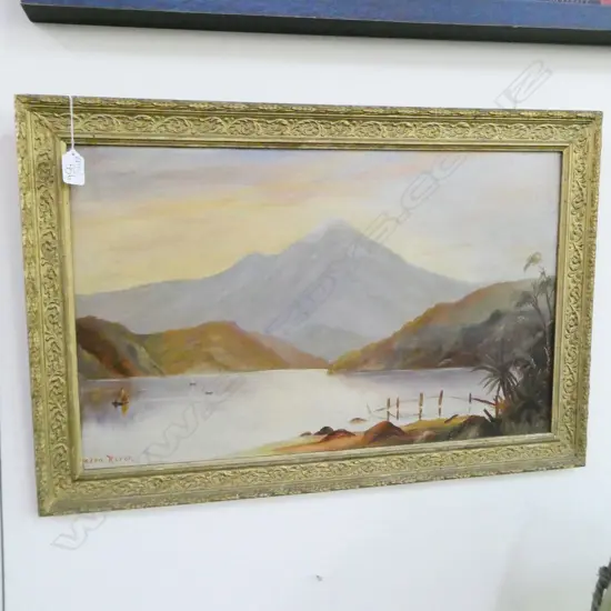 G. B. SIGNED 'PATEA RIVER' OIL ON BOARD 695 X 465MM