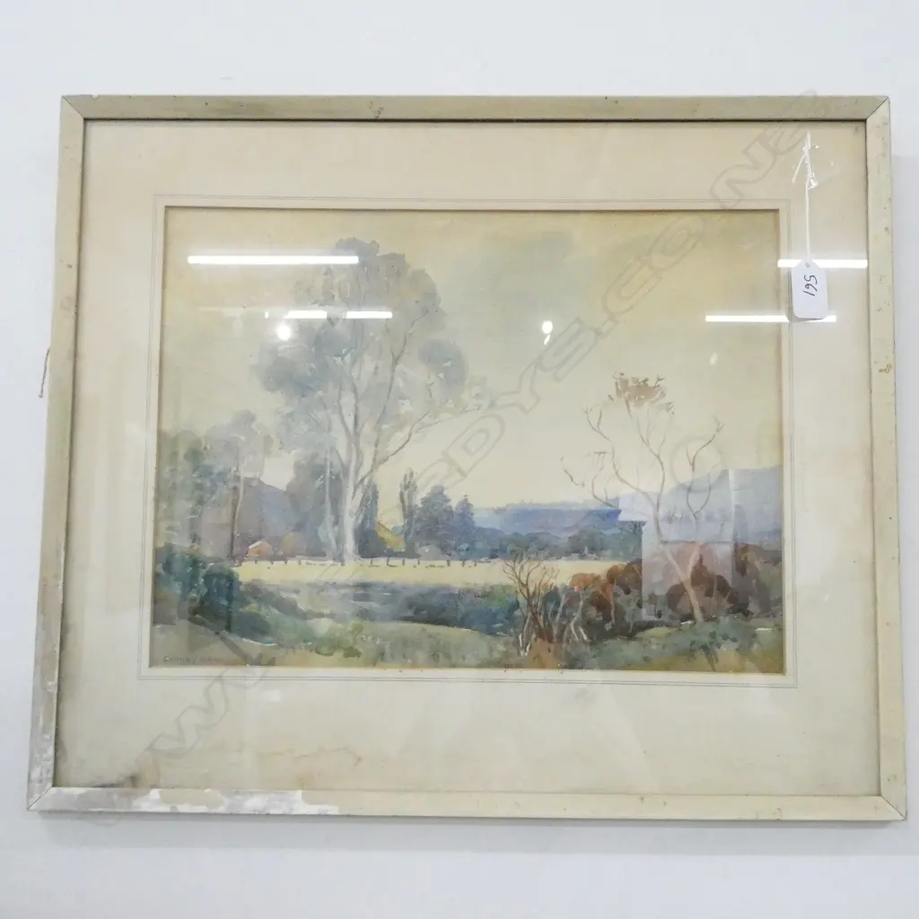 SYDNEY HIGGS W/C RURAL LANDSCAPE SIGNED 265 X 365mm Image 1++