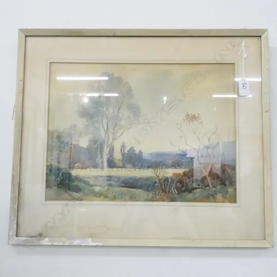 SYDNEY HIGGS W/C RURAL LANDSCAPE SIGNED 265 X 365mm