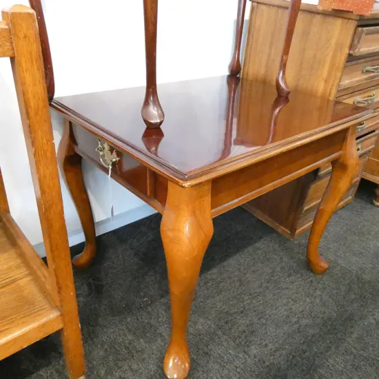 CABRIOLE LEG SIDE TABLE L. 660MM WITH DRAWER