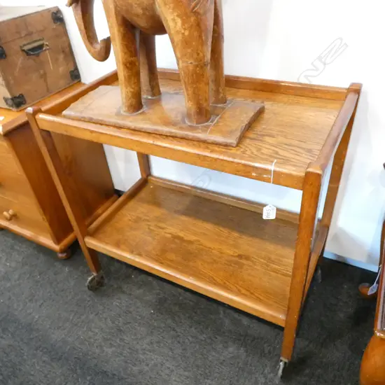 OAK TEA TROLLEY