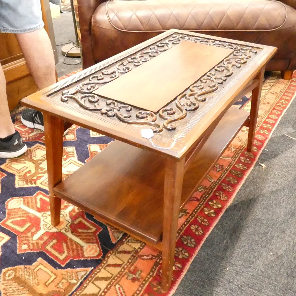 CARVED WOODEN SIDE TABLE L. 780MM Image 1++