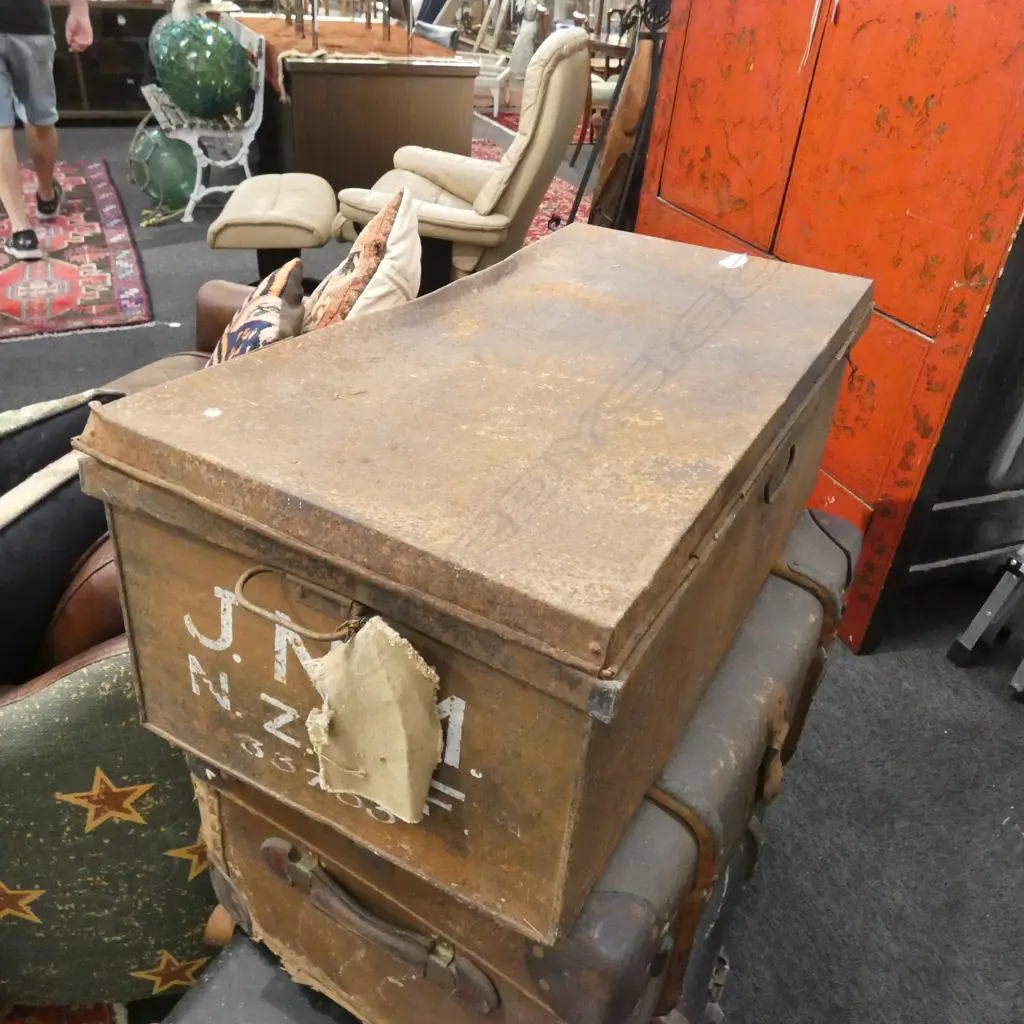 WWII SOLDIERS METAL TRUNK L. 840MM Image 1++