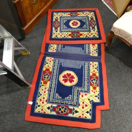 ALL WOOL SADDLE BAG 1490 X 720MM AND MATCHING SQUARE MAT