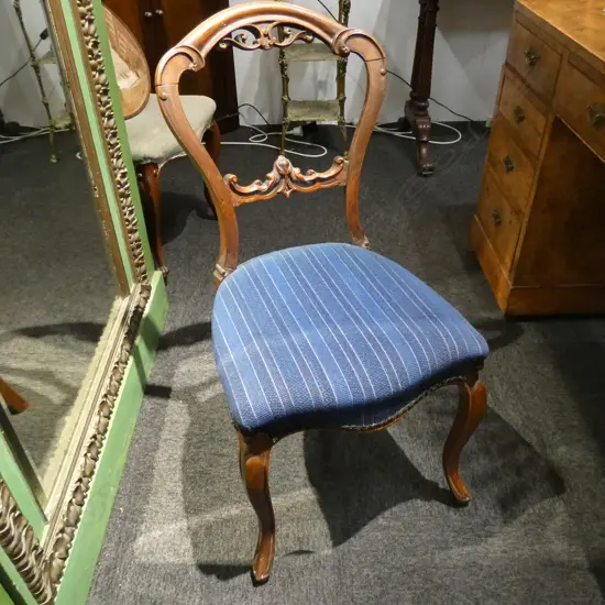 FOUR VICTORIAN BALLOON BACK CHAIRS