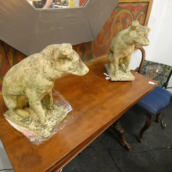 PAIR CHURCHSTONE JACK RUSSELL DOGS H.380MM