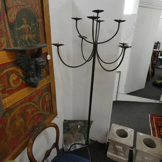 TALL RUSTIC IRON CANDELABRA H. 1840MM