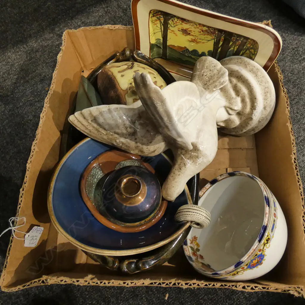 BOX NZ POTTERY BIRD SCULPTURE BOWLS ETC Image 1++