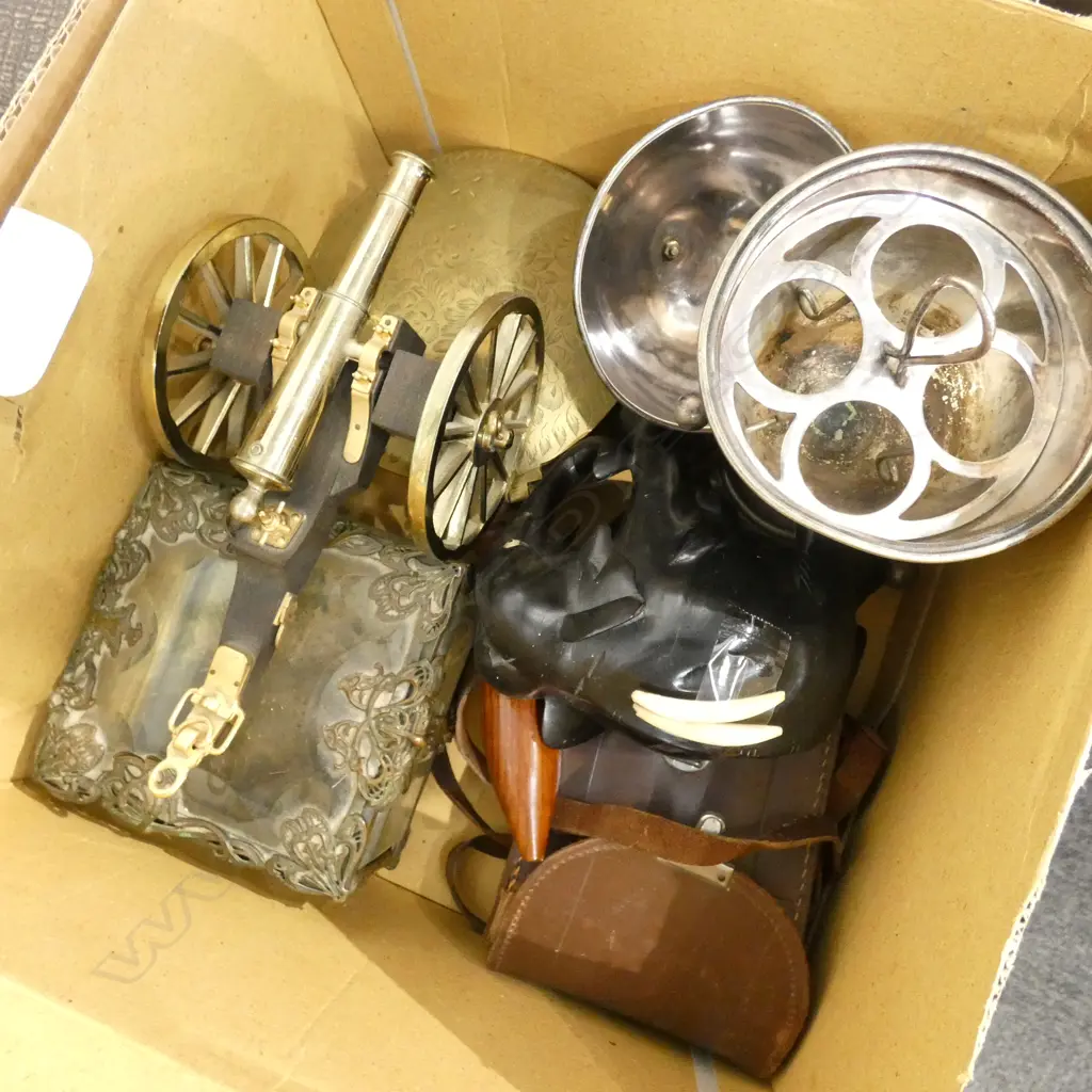 BOX LOT ZEISS ICON CAMERA, EP EGG WARMER, CANON, ELEPHANT, JEWELLERY BOX Image 1++