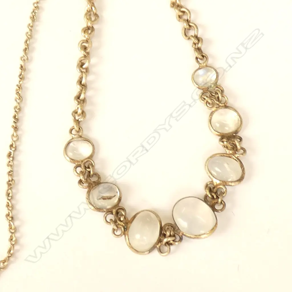 COLLECTION OF MOONSTONE PCES; NECKLANCE AND 2 BRACELETS ONE AF Image 1++