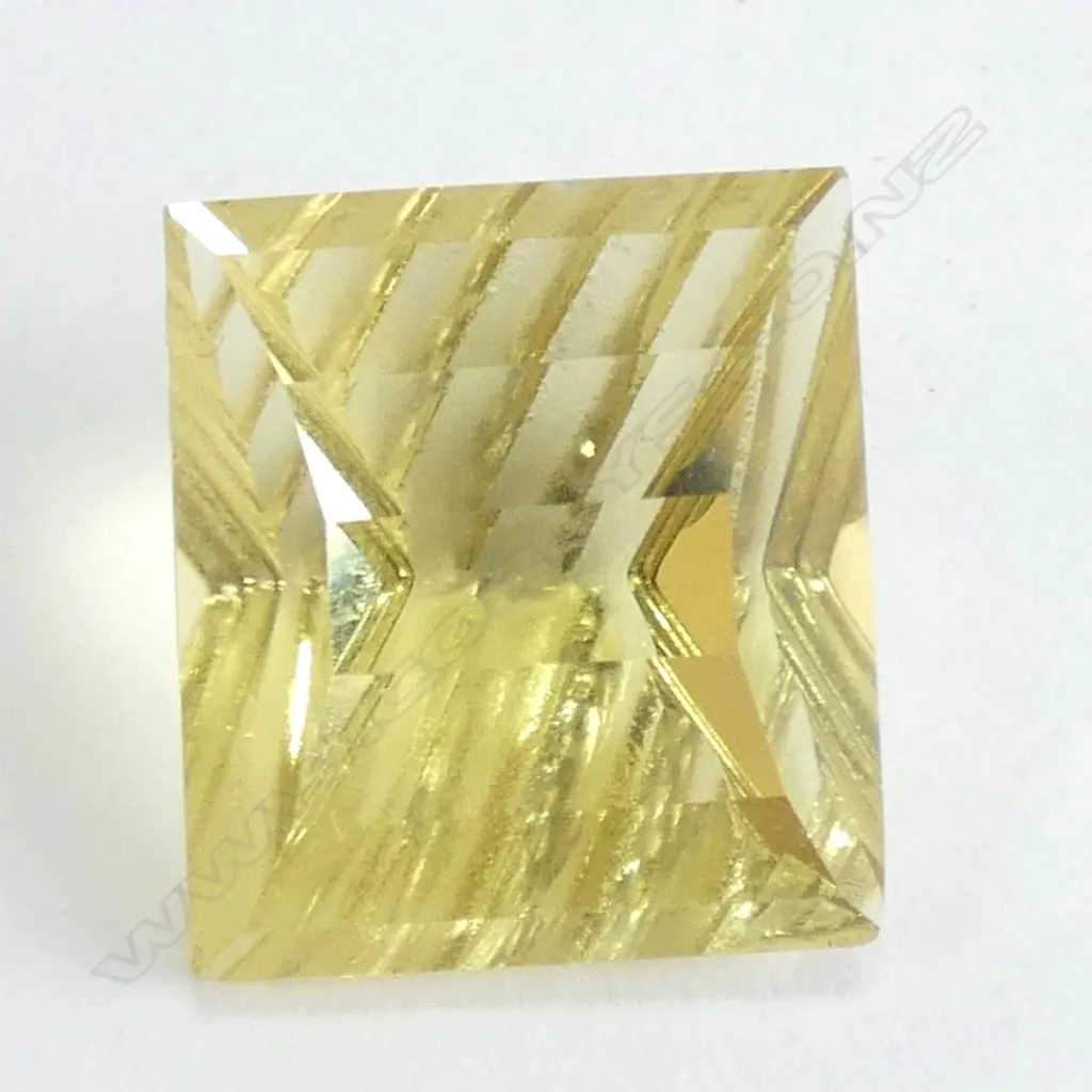 UNSET 14.8CT  LEMON QUARTZ GEMSTONE - SQUARE STEP CUT Image 1++